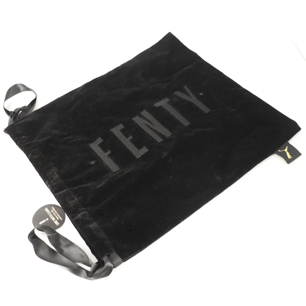 Fenty Dust Bag Black Velvet Signature Puma Cover Satin Ribbon Drawstring