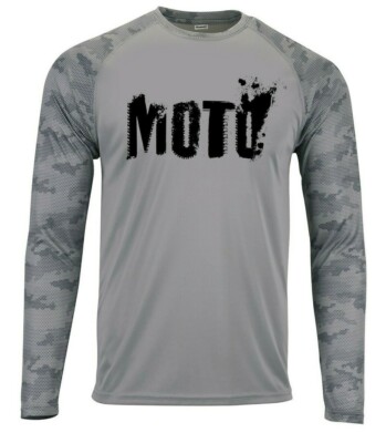 Moto Dirt Bike Off Road Camo Camouflage Long Sleeve UPF 50 T-Shirt UV Protection