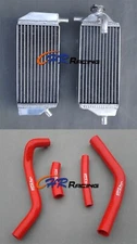 Aluminum Radiator&RED Hose fit Yamaha YZ250F 2014-2018 2017/YZ450F 2014-2017 16
