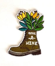 Embroidered Patch - Hiking Boot - Camping - Travel - NEW Iron-on/Sew-on