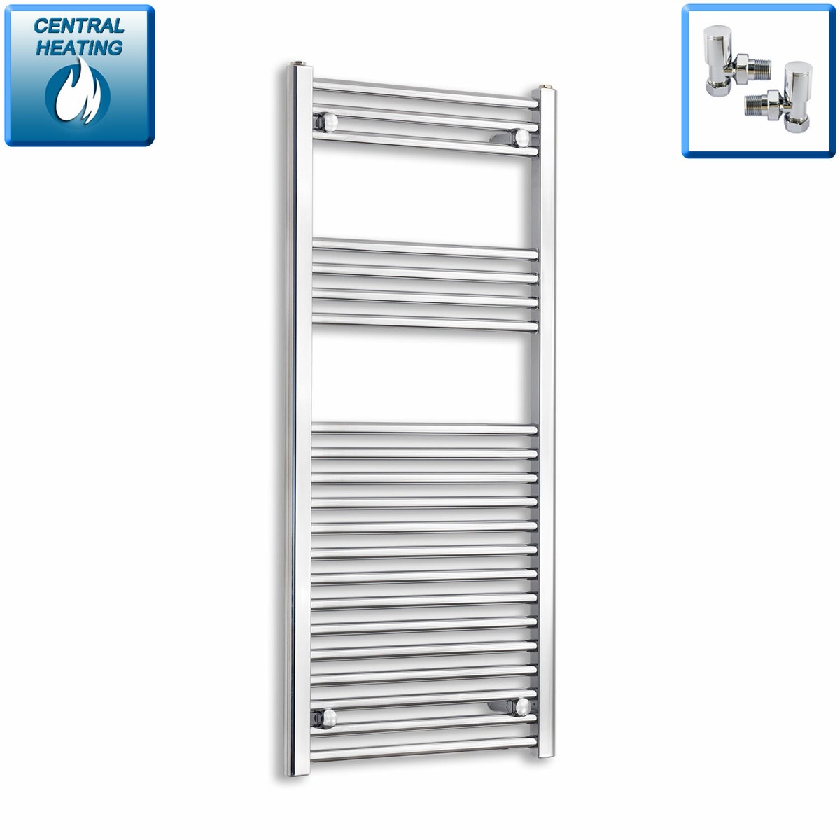 1100 x 600mm Designer Chrome Heated Towel Rail Radiator Central Heating  Bathroom | eBay