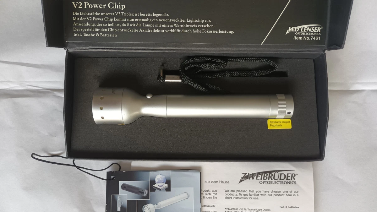 Led Lenser V2 Power Chip 7461 Taschenlampe mit Gürteltasche LED Lampe 3Leds