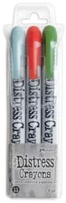 Tim Holtz DISTRESS CRAYONS Set 11 3pc Water-Reactive Pigment TDBK76407 Ranger