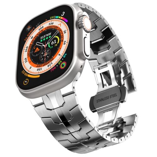 For Apple Watch Ultra 49mm iWatch Series 8/7/6/SE Stainless Steel Band Strap - Picture 1 of 13