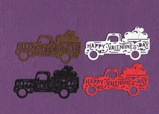 HAPPY VALENTINES DAY TRUCK die cuts scrapbook cards