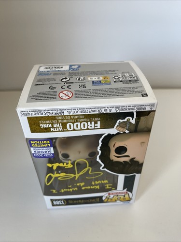 Figura Vinilo El Señor de los Anillos Frodo Funko Pop Firmada por Elijah Wood Beckett QR 16 - Imagen 9 de 9
