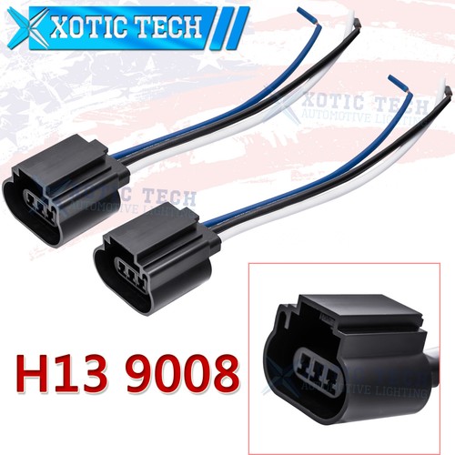 H13 9008 Wiring Harness Female Pigtail Halogen LED Headlight Socket Truck Refit - Picture 1 of 6