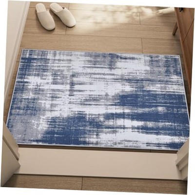  Area Rug 2' x 3' Washable Blue Abstract Gradient Entry Rug 2 ×3  Gradient Blue