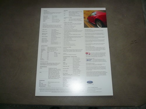 SVT Mustang Cobra 2000 folleto/volante de ventas - vintage - Imagen 2 de 2