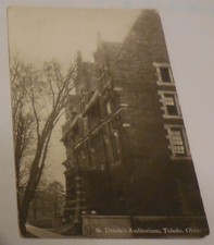 1909 antique St Ursula's Auditorium Toledo Ohio Postcard high school VTG used