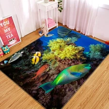 3D Coral Shark O2762 Game Rug Mat Elegant Photo Carpet Mat Eve 2023