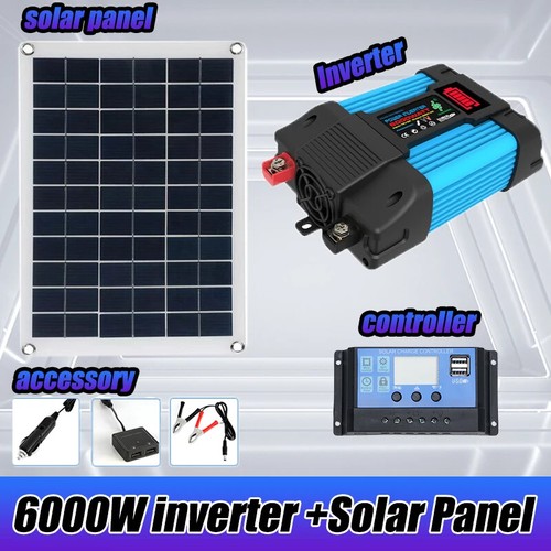 6000W Solar Wechselrichter Set Komplett Stromerzeugung 600W Solarpanel 110V/220V