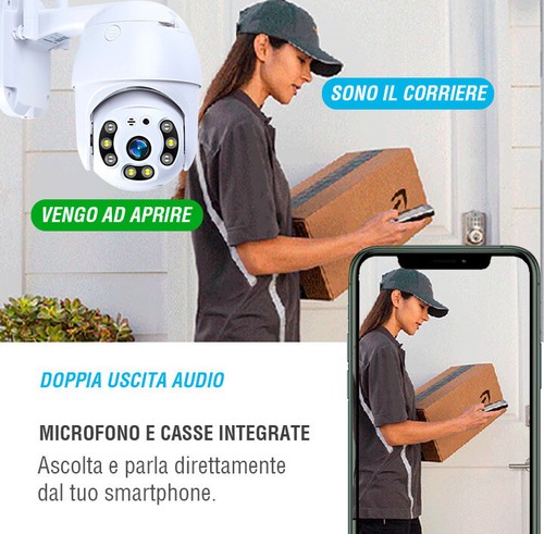 TELECAMERA IP CAM PTZ WIFI CAMERA DOME WIRELESS ESTERNO SPEED ZOOM ICSEE - Foto 3 di 8