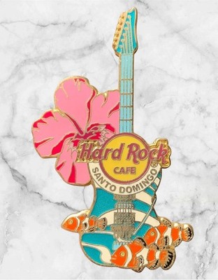 Hard Rock Cafe Santo Domingo Hibiskus Flower & Clown Fish Guitar Pin