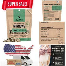 Minnows Freeze-Dried Cat Treats 0.5oz | Grain-Free & High Protein Nutrition