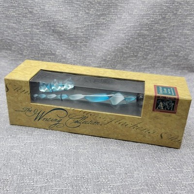 AM The Writing Collection Blue Venetian Glass Calligraphy Pen Model MG111 NIB