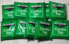 10 PAIRS No Nonsense CONTROL TOP Pantyhose Size Q BLACK Sheer Toe A49 NEW