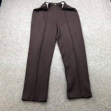 St John Collection Pants Womens 10 Brown Knit Straight Leg Pull On Elastic Waist