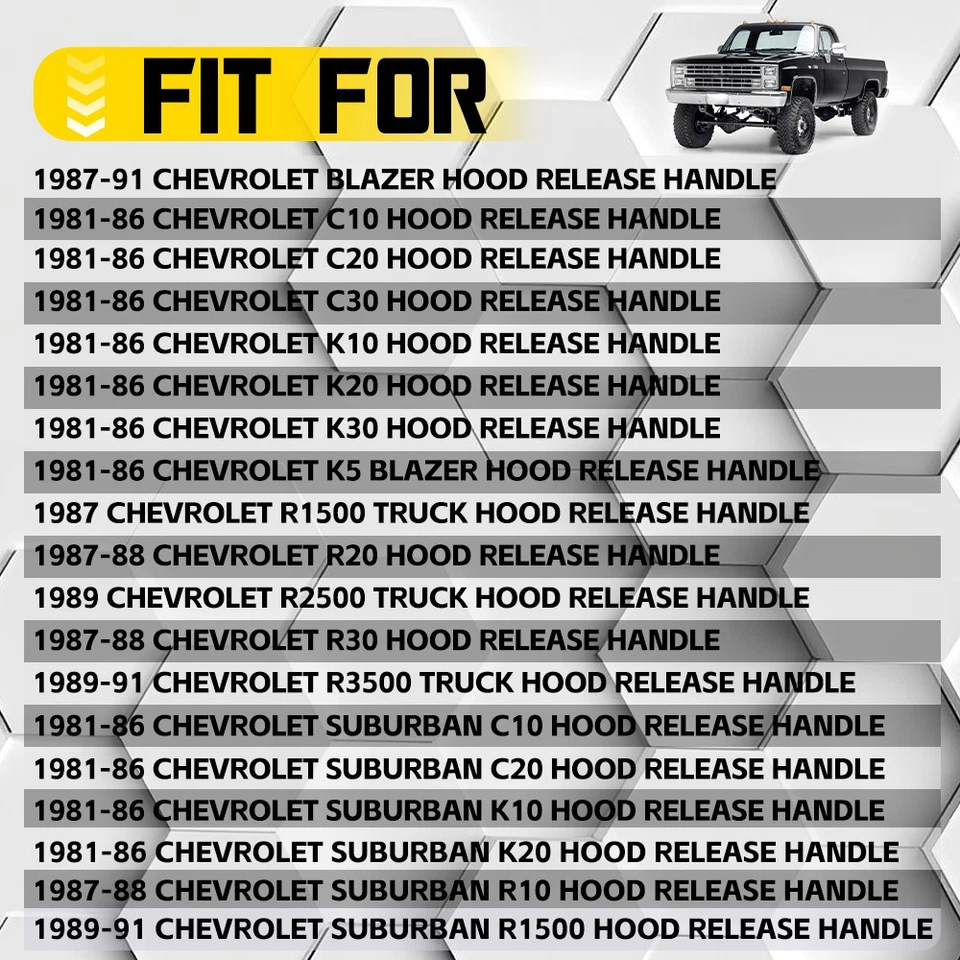 Cabo de liberação do capô de trava 912-020 com alça para 1981-1991 Chevy GMC 14039963 EA - Imagem 2 de 4