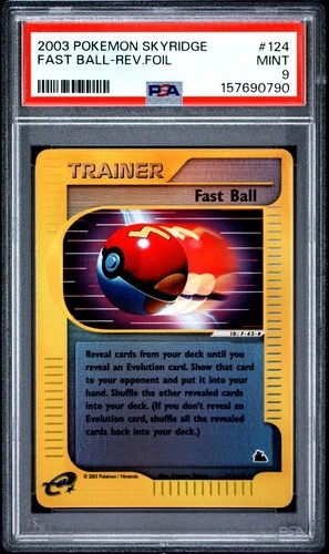 PSA 9 Fast Ball Reverse Holo 124/144 Skyridge Pokemon