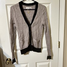 Loft Women's Cardigan Sweater V-Neck Button Up Size Small