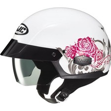 HJC IS-Cruiser Fior Half Motorcycle Helmet | White/Pink/Grey | DOT Certified