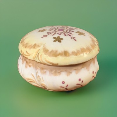 Limoges Porcelain Vanity Jar, By Martial Redon,artist signed CJ 1893.