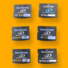 Lot of 6 XD Picture Cards   Olympus / Fujifilm   M 2GB,H 2GB, M 1GB, 3x M 512MB