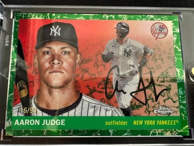 16/99 Non auto !! topps chrome platinum Aaron judge white/green toile refractor 