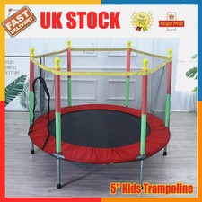 5FT Kid Trampoline With Safety Net Enclosure Children Outdoor Garden Fun Toy UK