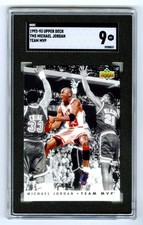 MICHAEL JORDAN~1992 UPPER DECK TEAM MVP SGC-9 MINT HOT INSERT CARD #TM5~NEW CASE