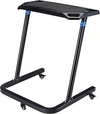 Adjustable Bike Trainer Fitness Desk Lockable Caster Portable Work Standing Desk