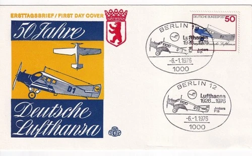 G011 Germany 1976 The 50th Anniversary of Deutsche Lufthansa FDC