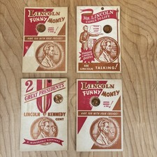4 Counter Stamp Penny Novelty Collector Cards 1970 Coin Kennedy Cigar Pipe Lot