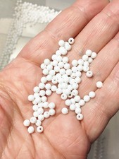 Morezmore M00883-50 50pc White Beads 4mm Animatable Stop Motion Puppet Eyes