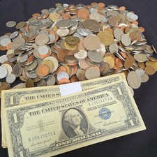 1 pound Bulk Mixed Lot of Assorted World foreign Coins unsearched many Countries