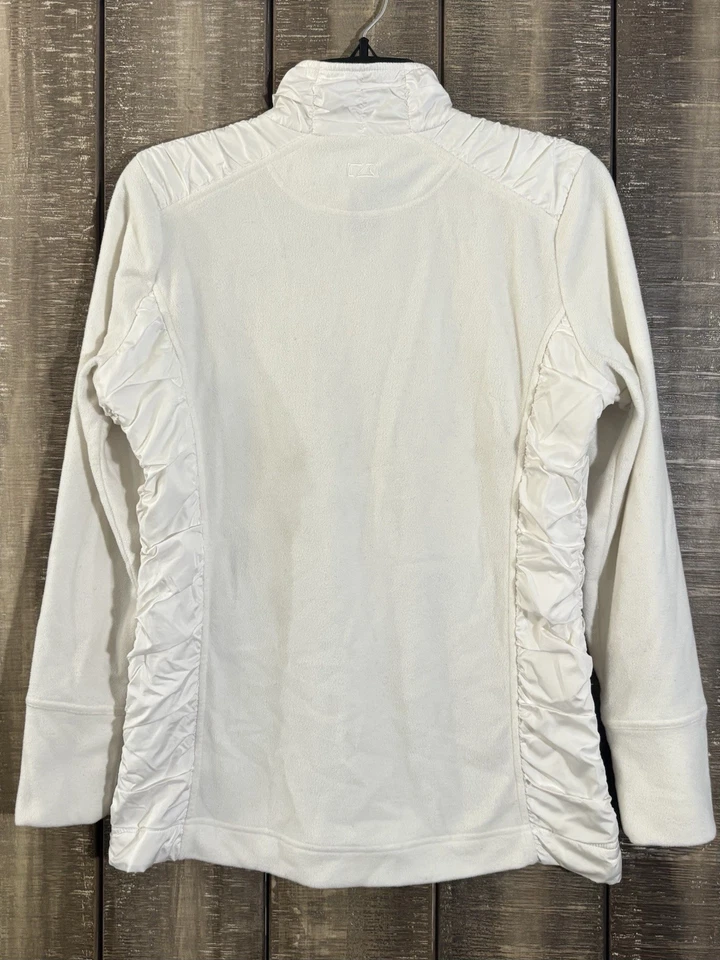 Женская флисовая куртка с вышивкой PGA белый резак и бак собранные в рюш стороны маленький размер - Изображение 4 из 4