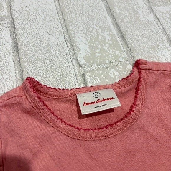 Vestido Hanna Andersson Rosa y Rojo Capas Niños 90 Talla 3 Algodón Foto 3 de 4