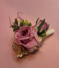 Artificial Rose Wrist Corsage Wedding  Prom Accessory with Pearl Bracelet