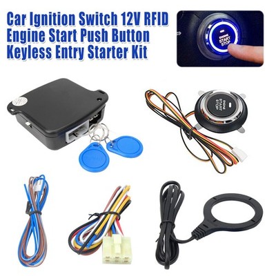 12V Auto Keyless Entry Engine Start Alarm System Zündschalter Schalter RFID DE
