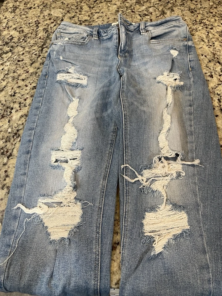 Pantalones de mezclilla para mujer Garage Distressed talla 1 Foto 2 de 4