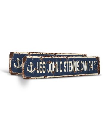 USS JOHN C STENNIS CVN 74 Vintage Style Street Sign us navy ship veteran sailor