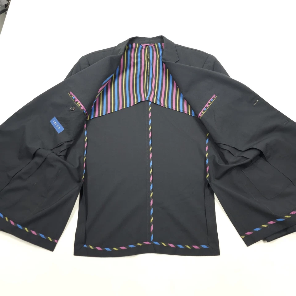 IBIZA Jacket Mens 42R Black Carini Wool Blend Lightweight Blazer Sport Coat - Image 3 of 4