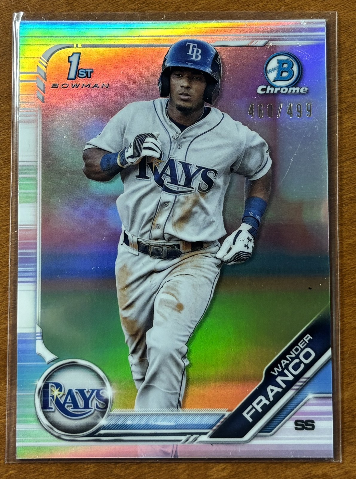 2019 Bowman Chrome Prospect #BCP100 Wander Franco Refractor #/499 Rays