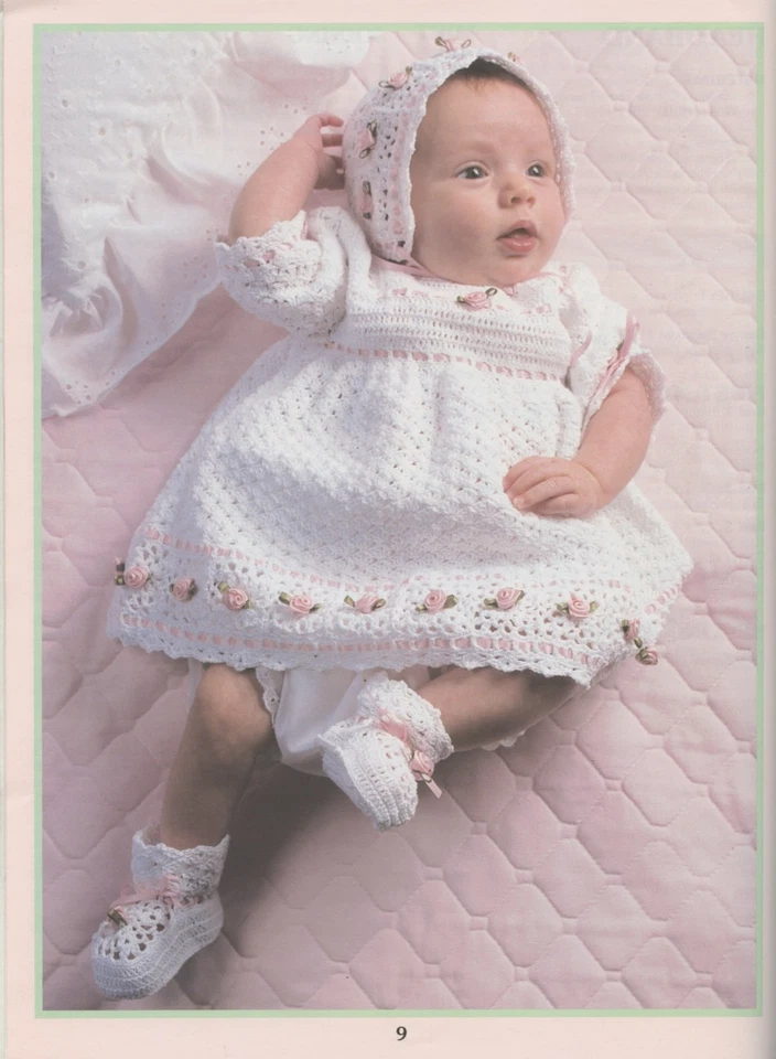 Leisure Arts Crochet Pattern Book 2882 Christening Ensemble - Gown & 8 pieces - Image 2 of 3