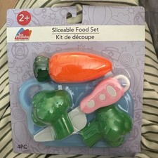 Kitchen Playset Just Pretending Sliceable Food Set 4 Pcs Broccoli  Carrot New