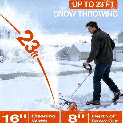 #ad #ad TaskStar 16in 40V Cordless Snow Blower with Brushless Motor 2 x 5.0Ah Batteries $148.16