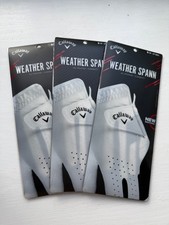 3 NEW CALLAWAY WEATHER SPANN GOLF GLOVES - MEN'S MEDIUM CADET WORN ON YOUR LH