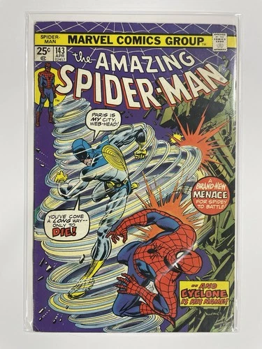 Amazing Spider-Man 143 Fine/Very Fine FN/VF 7.0 1st Cyclone Marvel 1975
