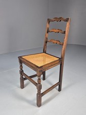 Vintage Oak Dining Chair Cane Seat  1930s Antique EB10700 VBER